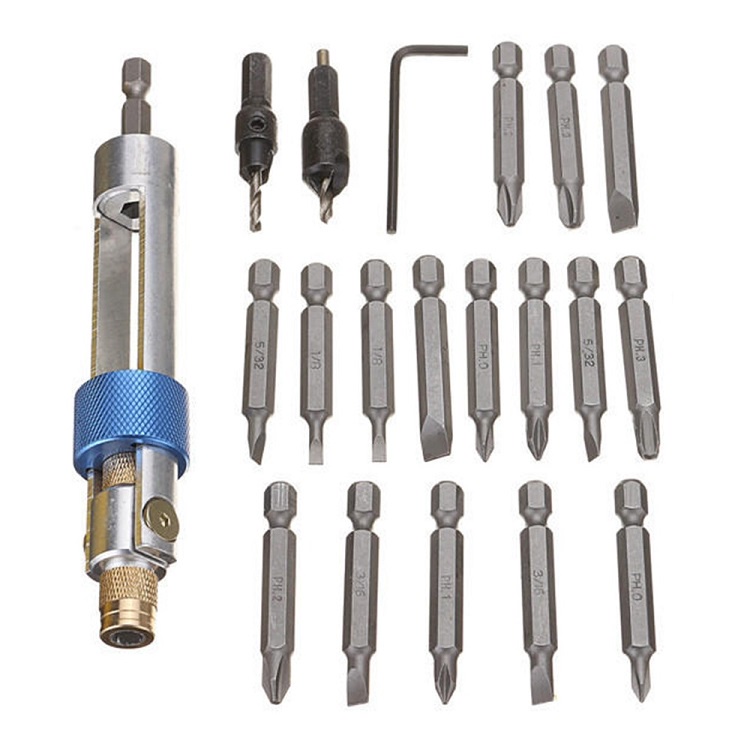 Bộ Tô Vít Mũi Khoan, Vặn Vít Đảo  Đầu Thông Minh 20 Chi Tiết - Đầu Đảo Xoay 2 Chiều Tiện Lợi, Cho Máy Khoan, Máy Vặn Vít