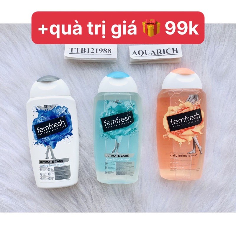 Dung dịch vệ sinh Femfresh Daily Intimate Wash 250ml Dang Gel Tặng kèm phần quá trị giá 99k