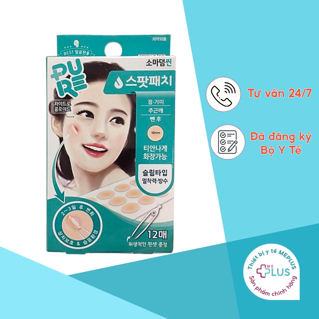 Miếng Dán Mụn, Băng Dán Vết Thương Somaderm- Thin Chứa Hydrocolloid Giúp Mờ Sẹo, Giảm Thâm 12-24 miếng (loại mỏng)