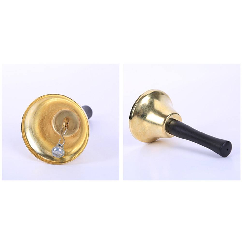 BZ_Christmas Xmas School Pet Call Ringtone Jingle Hand Bell with Wooden Handle Toy