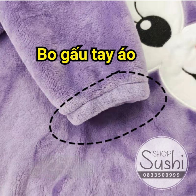 Túi ngủ trẻ em lông xù gấu Pooh, Áo ngủ cho bé