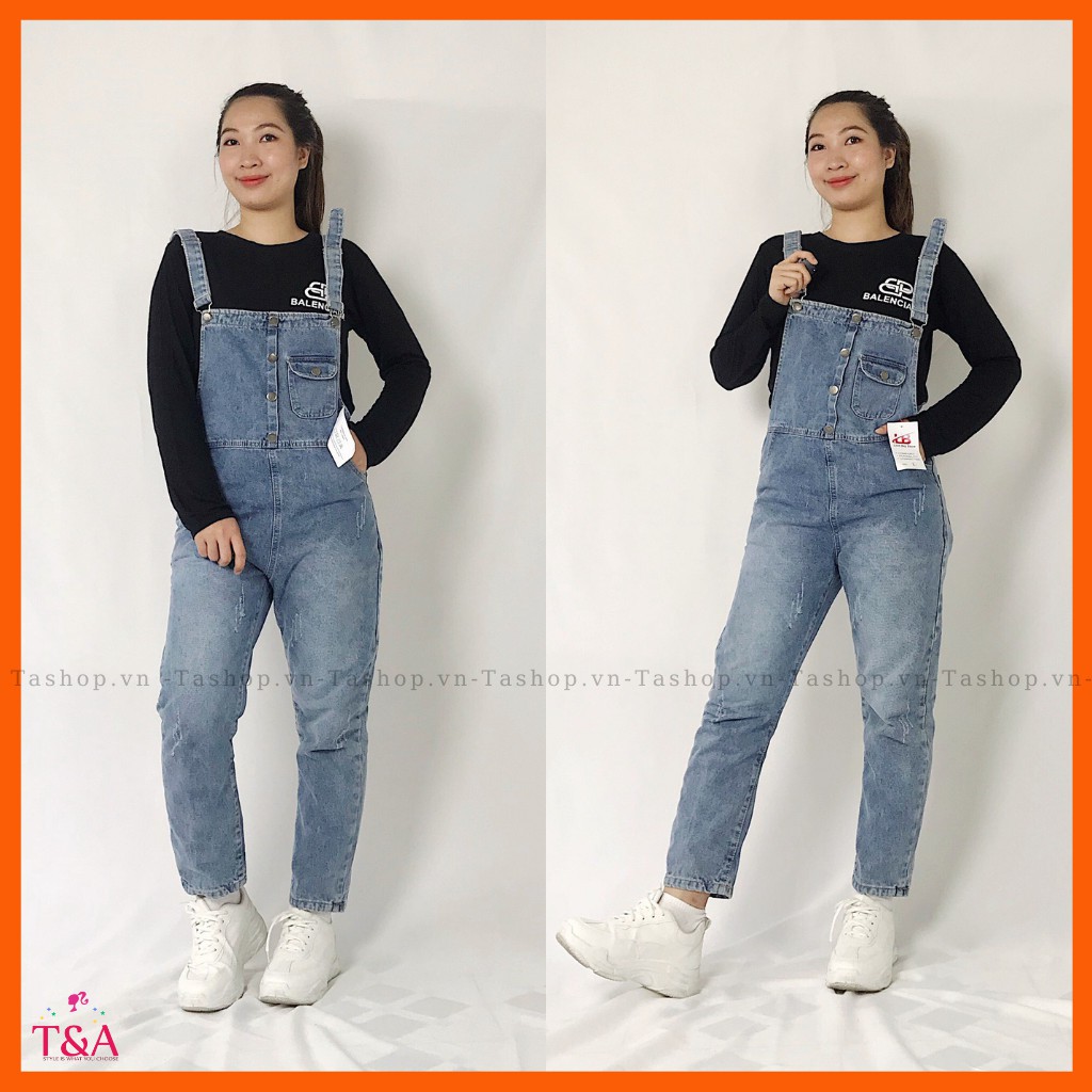 Quần Yếm Jeans Dài Nữ Chất Bò Phối Túi Kèm Cúc Trước Phong Cách Ulzzang Hàn Quốc - Tashopvn 424 | WebRaoVat - webraovat.net.vn