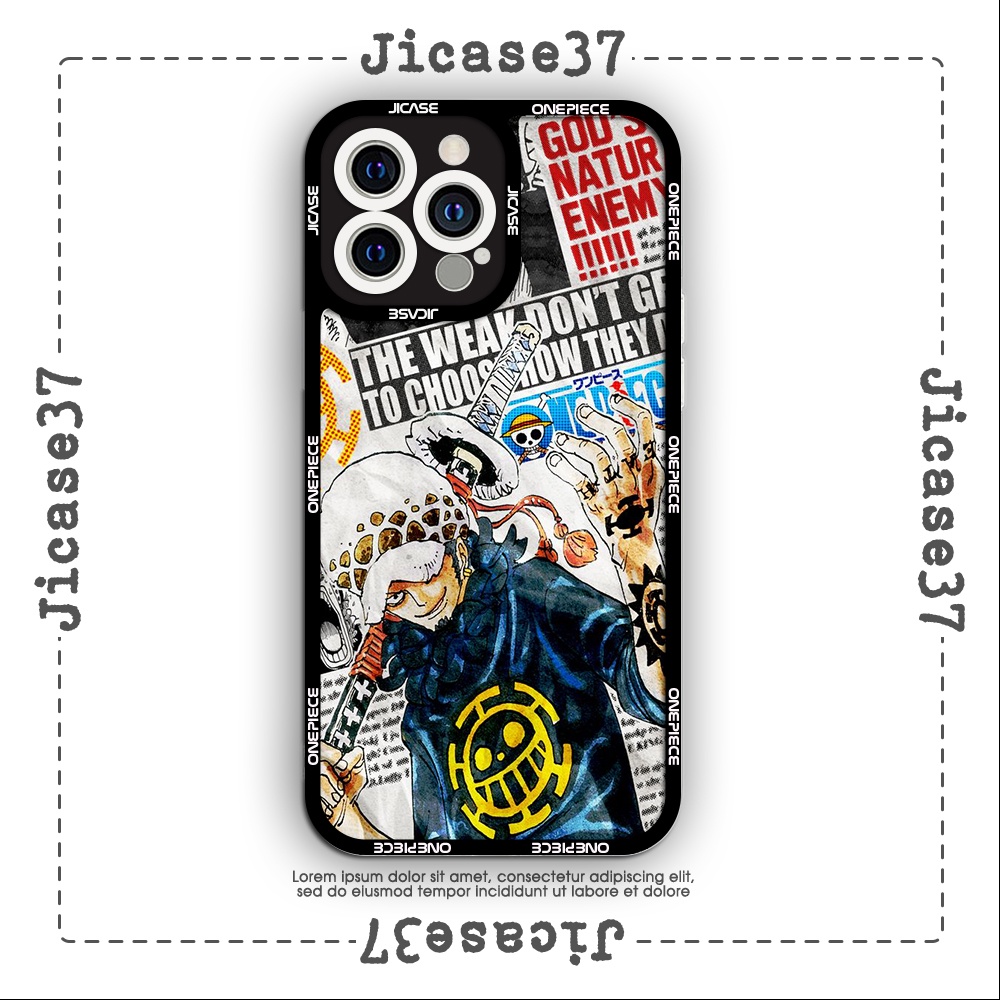 Ốp lưng iphone và samsung xiaomi oppo cạnh vuông Jicase Law One Piece tranh vẽ