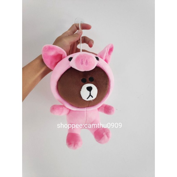 Gấu bông brown mặc áo len vịt vàng đáng yêu , gấu bông quà tặng kute.