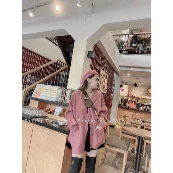 Áo khoác len cardigan quảng châu hai túi vintage siêu đẹp