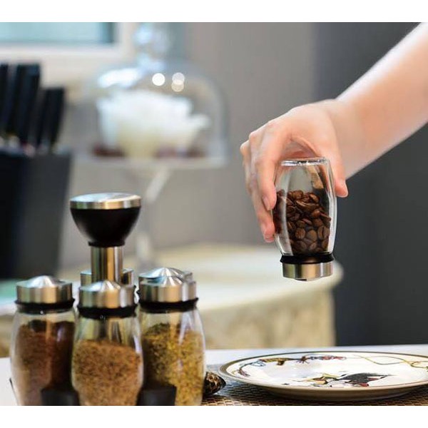 Bộ 6 lọ gia vị xoay 360 độ kèm khay