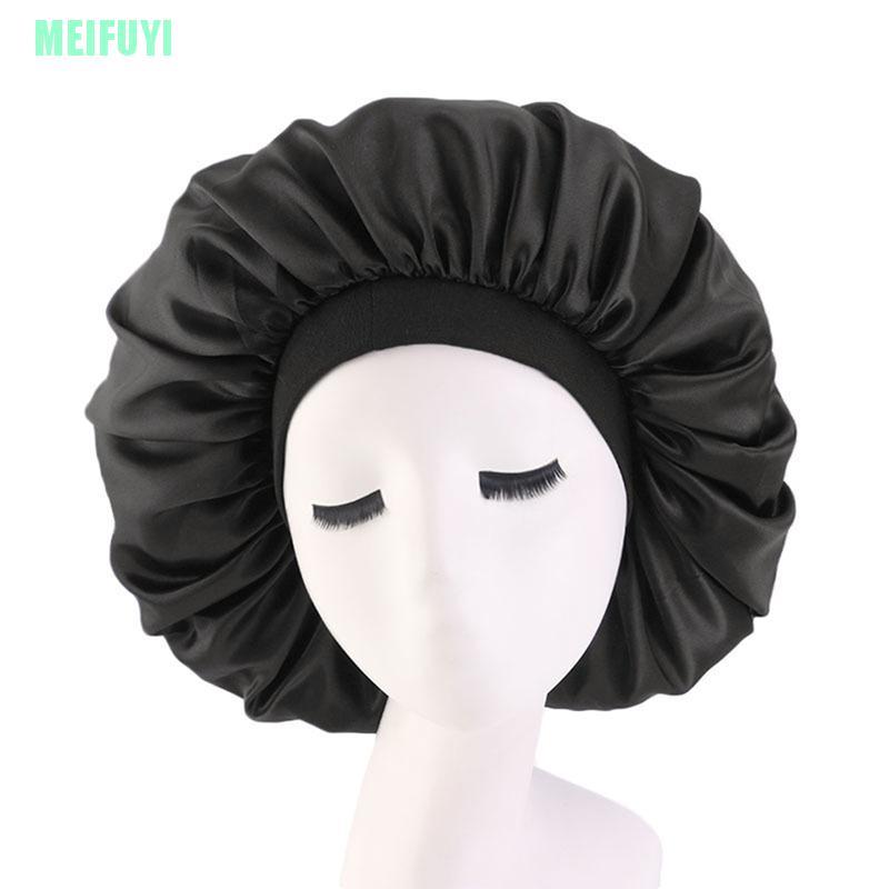 (Hàng Mới Về) Mũ Trùm Tóc Khi Ngủ Bằng Satin Có Thể Điều Chỉnh Kích Cỡ