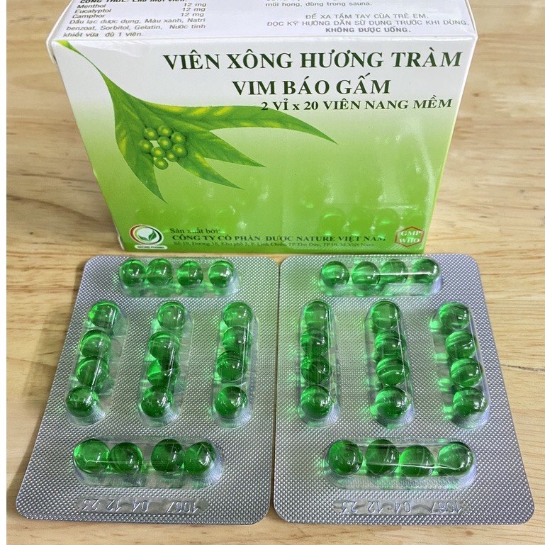 1 vĩ 20 Viên xông dầu tràm -hỗ trợ xông mũi họng F0, cảm sốt rất hiệu quả