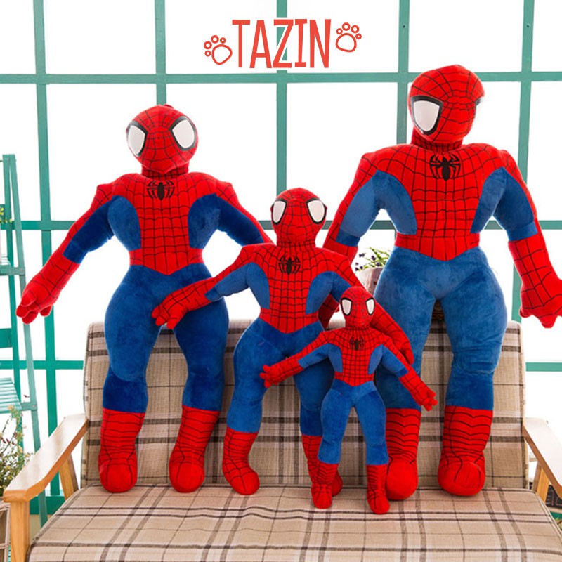 Gấu bông người nhện spider man, thú nhồi bông người nhện spider man cao cấp Tazin