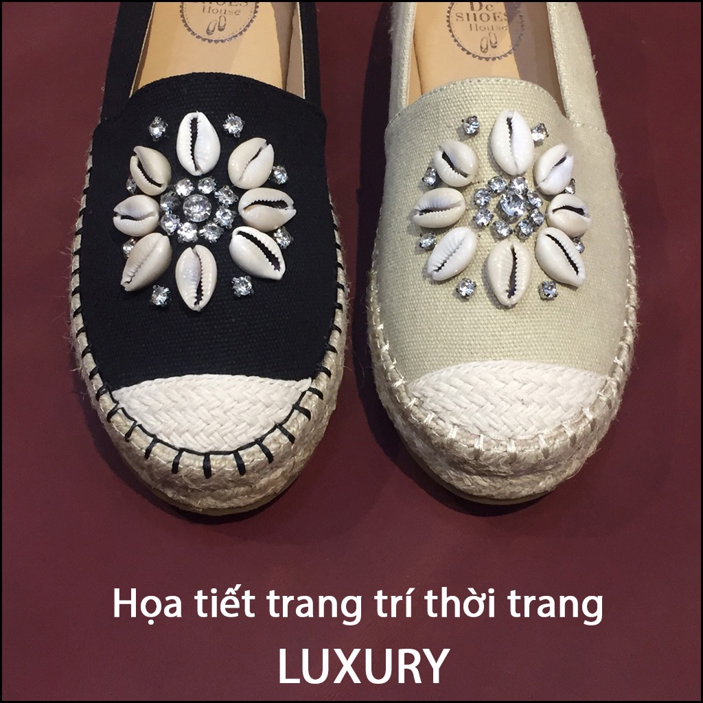 Giày Slip On Nữ Ngoại Cỡ Big Size 40 41 Viền Đế Cói Siêu Nhẹ Êm Chân De'shoeshouse Thái Lan