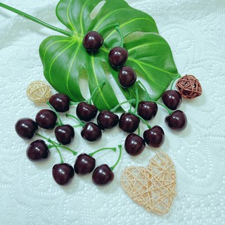 Quả cherry giả bằng nhựa làm đạo cụ chụp ảnh, quả táo đỏ, quả táo xanh làm đạo cụ , phụ kiện chụp ảnh, decor bánh