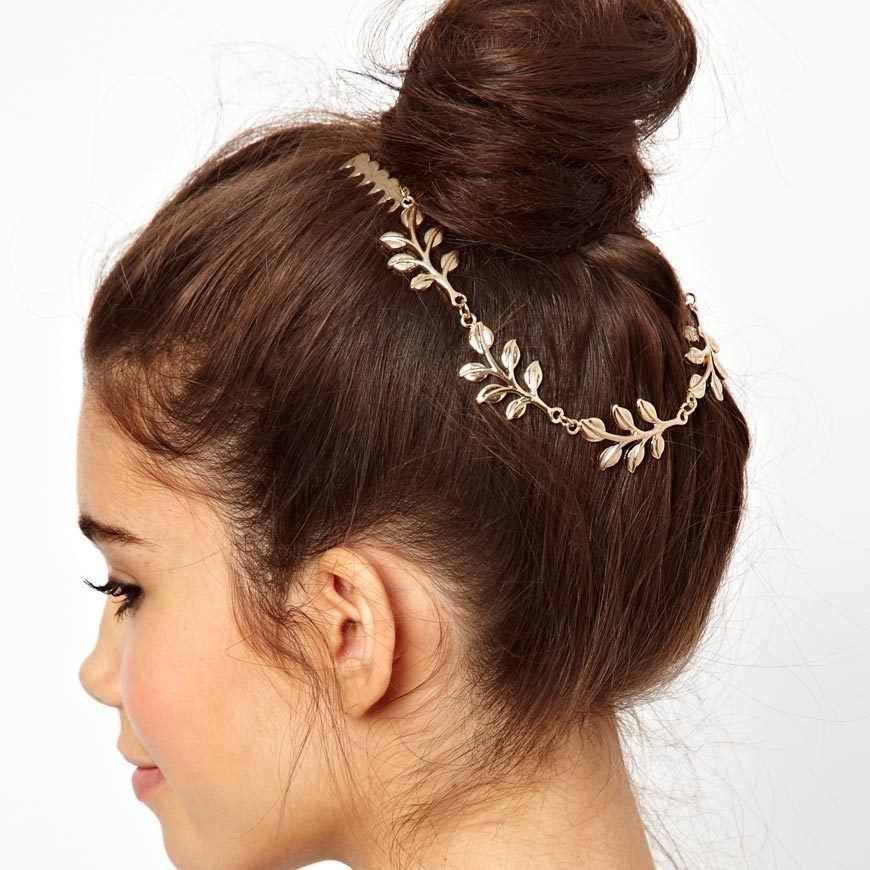 Lược Cài Tóc Hình Chiếc Lá Phối Dây Xích Thời Trang Cho Nữ