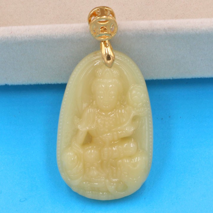 Mặt dây chuyền Phật Bồ tát Phổ hiền vàng 3.6 cm MNTVB2