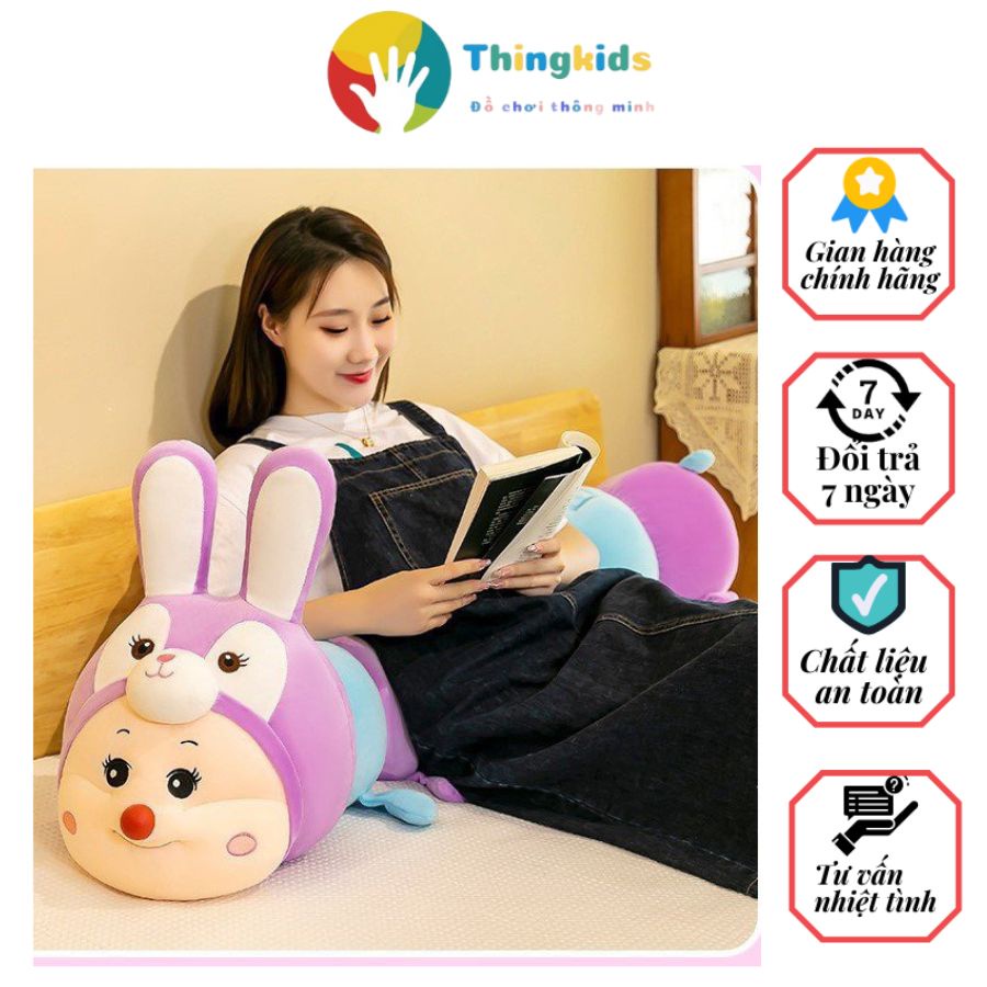 Thú nhồi bông sâu tai thỏ sâu biến hình nhiều chân cute size 80cm-1m-1m2-1m5 Thingkids