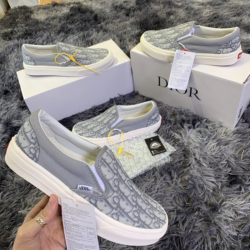 SALE Giầy Thể Thao Vans X Dior Jiont Màu xám Best (ảnh thật+ full hộp) , : ` '