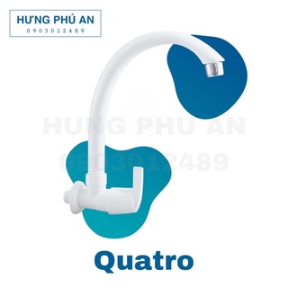 Vòi rửa chén âm tường Watertec Quatro - Monaco nhựa trắng - nhập Malaysia