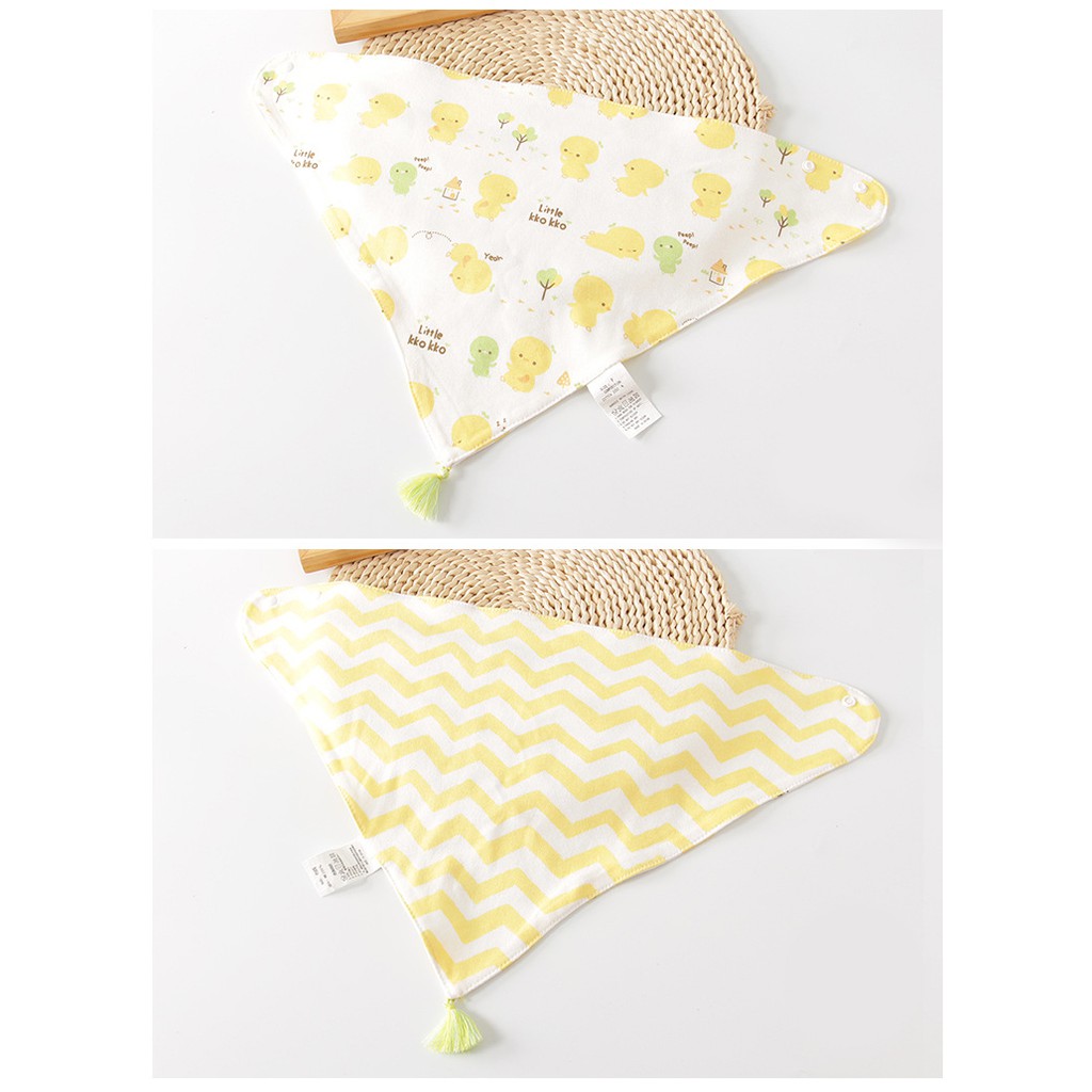 YẾM COTTON 2 MẶT HÌNH TAM GIÁC CHO BÉ ĂN DẶM (YAD007)