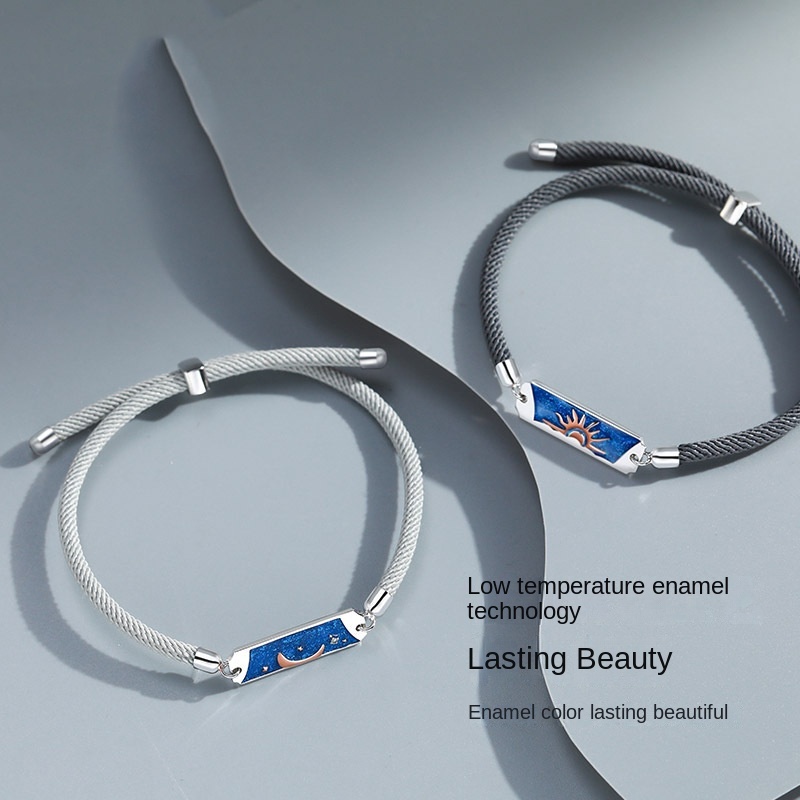 Vòng Tay Dây Bện Mặt Trời Và Mặt Trăng Thời Trang Cho Cặp Đôi