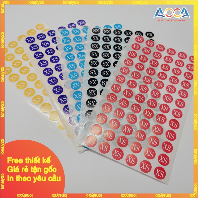 [HÀNG MỚI] 70 TEM DECAL DÁN SIZE QUẦN ÁO _ SIZE DÁN NHIỀU MÀU SẮC_STICKER DÁN SIZE QUẦN ÁO MÀU ĐỎ VÀNG XANH ĐEN TÍM