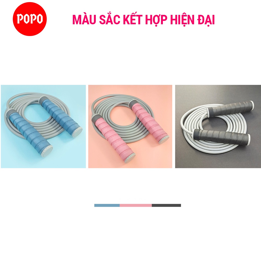 Dây nhảy thể lực POPO TS85 kèm 2 tạ, chất liệu dây PVC nặng độ bền cao