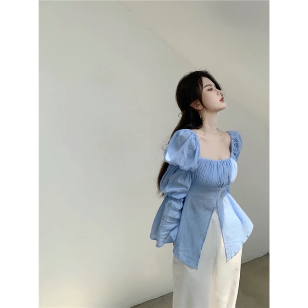 [ HANG ORDER ] Áo tay phồng xanh biển