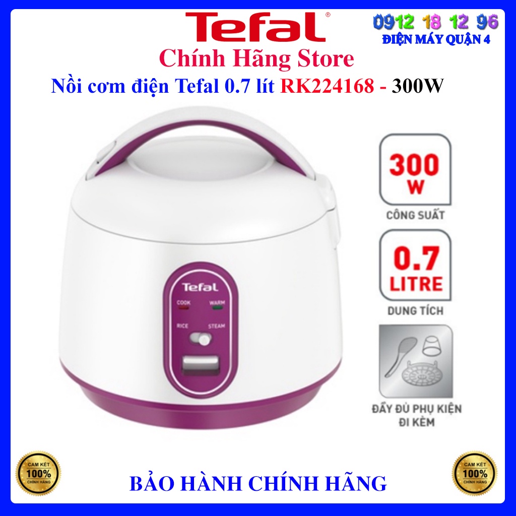 Nồi cơm điện Tefal 0.7 lít RK224168, Bảo hành chính hãng 24 tháng