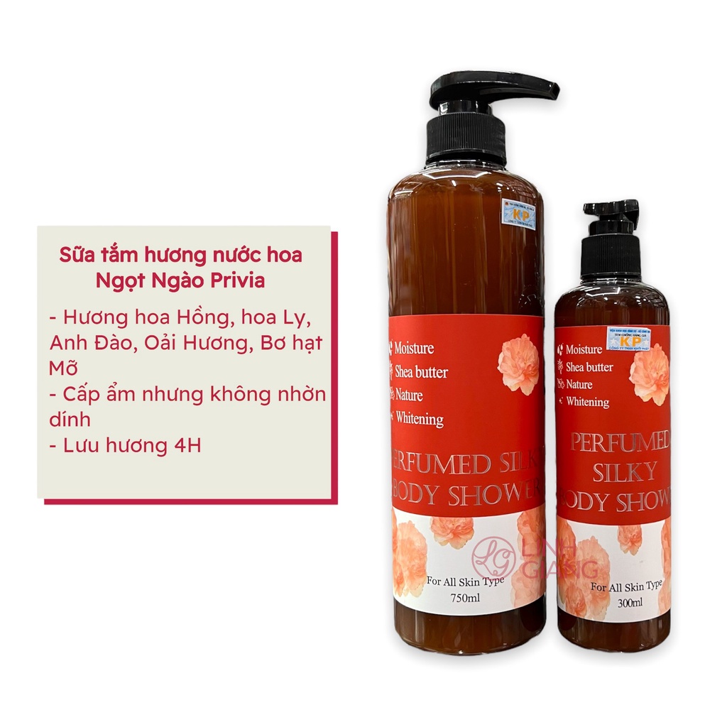 Sữa tắm trắng da hương nước hoa Privia Perfumed Silky Body Shower Linh Giang chính hãng