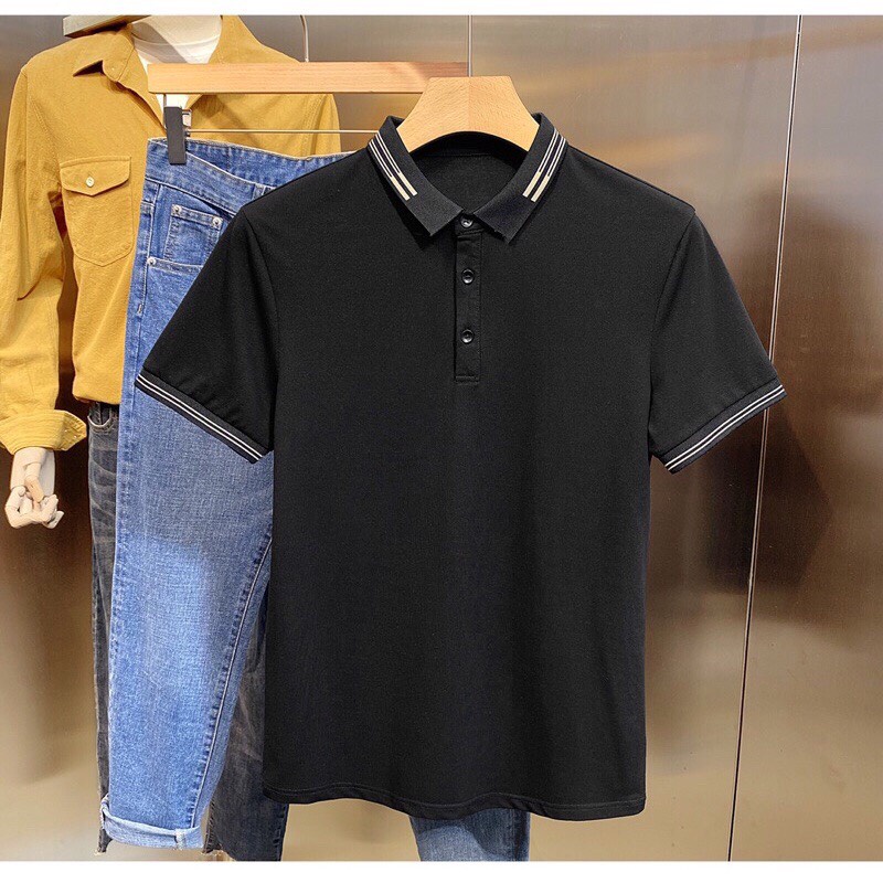 Áo thun nam POLO thiết kế vải cá sấu cotton cao cấp ngắn tay 2021