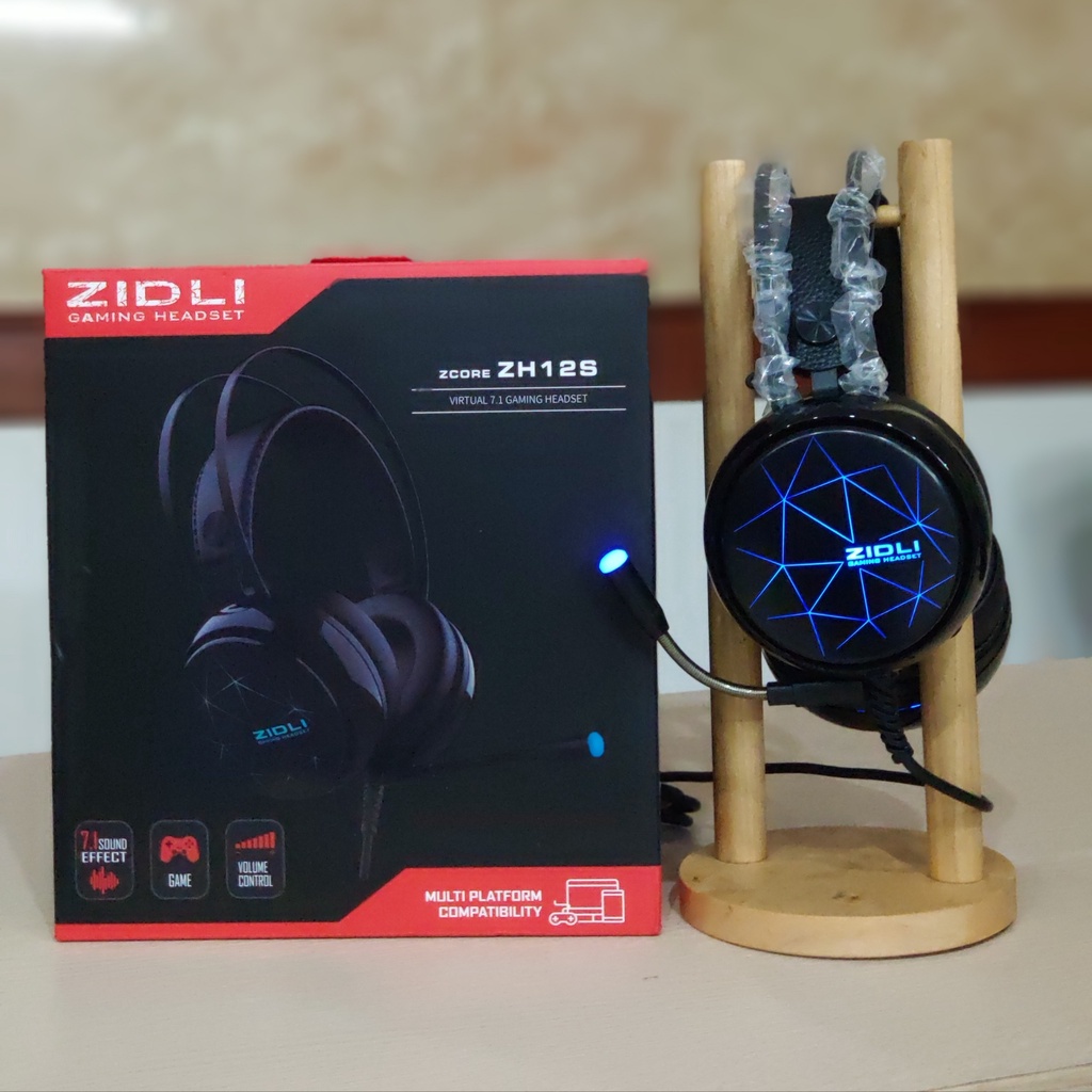 Tai nghe chụp tai Zidli ZH12S LED [ĐEN] kết nối cổng USB - Chính hãng