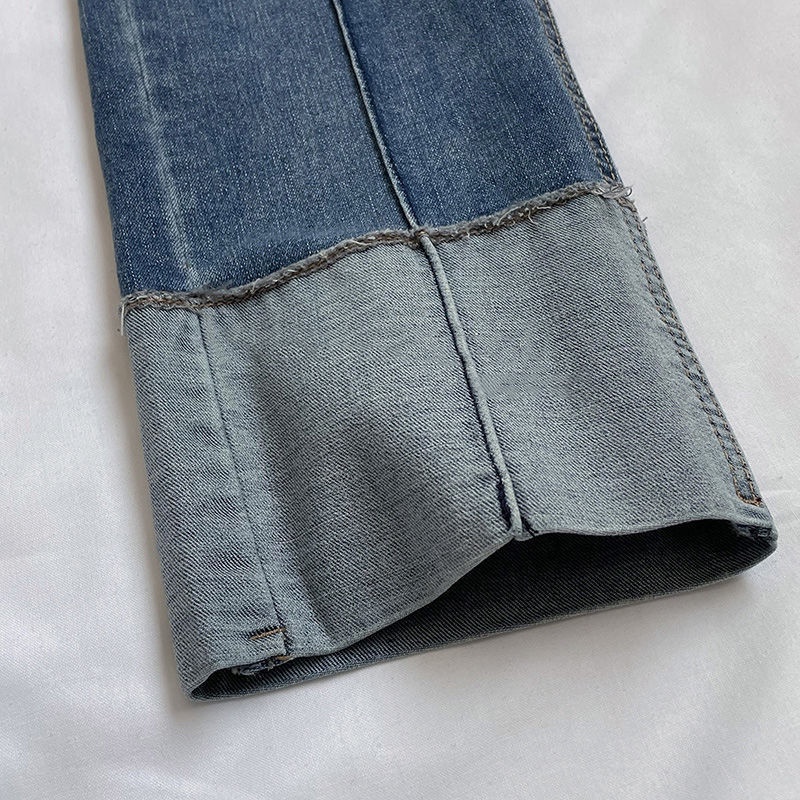 Jiashucheng Quần Jean Dài Tới Mắt Cá Chân Eo Cao Dáng Suông Cỡ Lớn Phong Cách Mới Cho Nữ