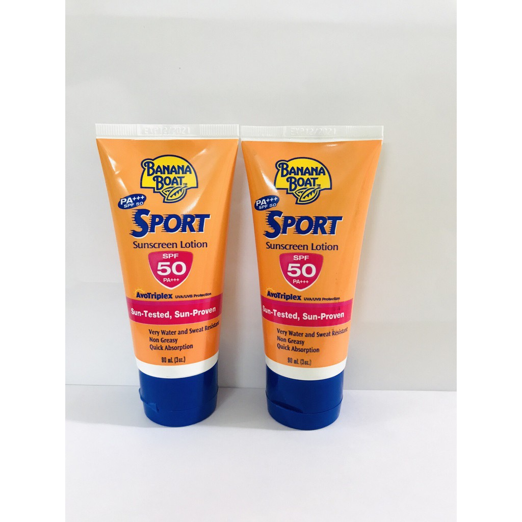 [USA Date 12/2021 ] KEM CHỐNG NẮNG BANANA BOAT SPORT  SPF50 90ML