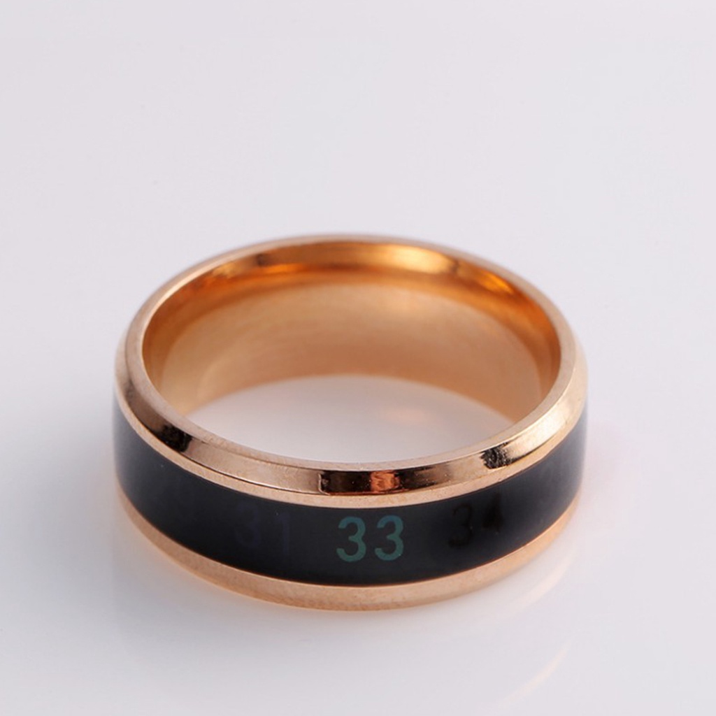 Nhẫn Đổi Màu Theo Nhiệt Độ Chất Liệu Thép Titan Cá Tính Độc Đáo Cho Cặp Đôi