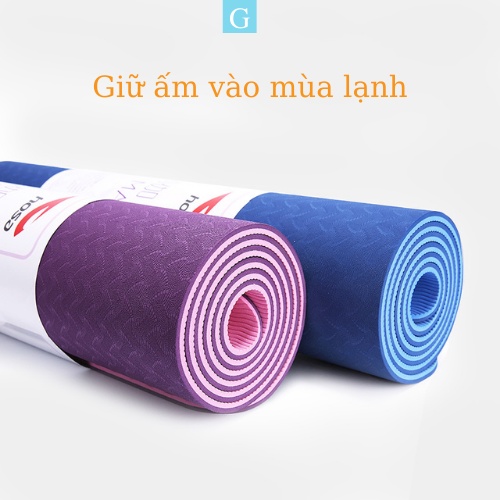 Thảm tập yoga chống trượt TPE 6mm 8mm cao cấp thảm tập gym thể dục tại nhà NAVAS