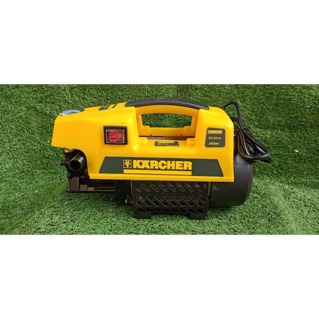 Máy rửa xe áp lực, KARCHER công suất mạnh 3500W dây 15m tặng bình xà phòng và đầu nối súng dài, Máy rửa xe mini
