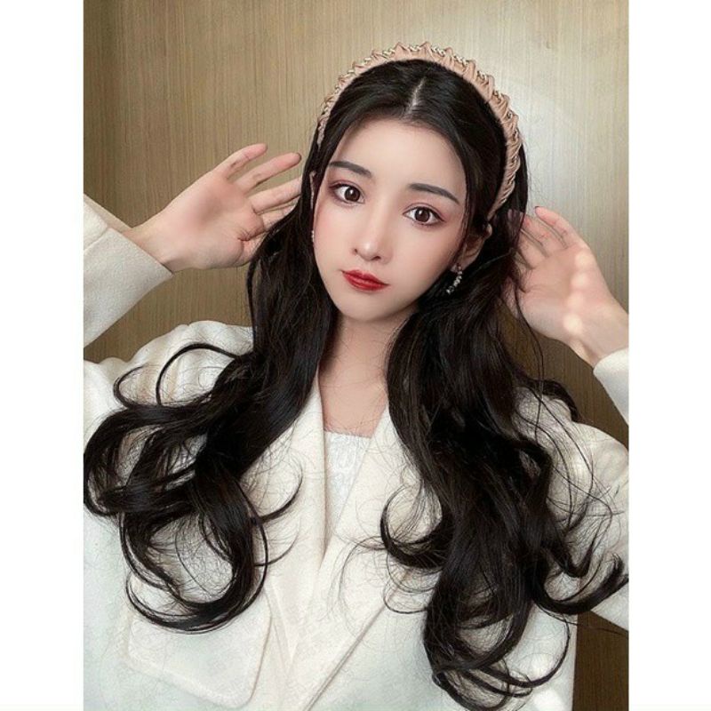 Tóc giả nữa đầu băng đô mới