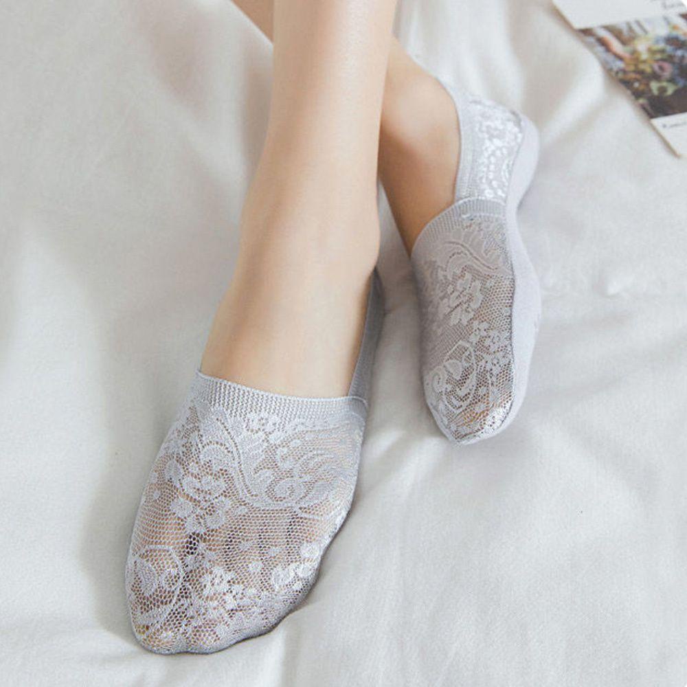 Vớ Thuyền Chống Trượt Phối Ren Cổ Thấp Có 5 Màu Thời Trang Cho Nữ