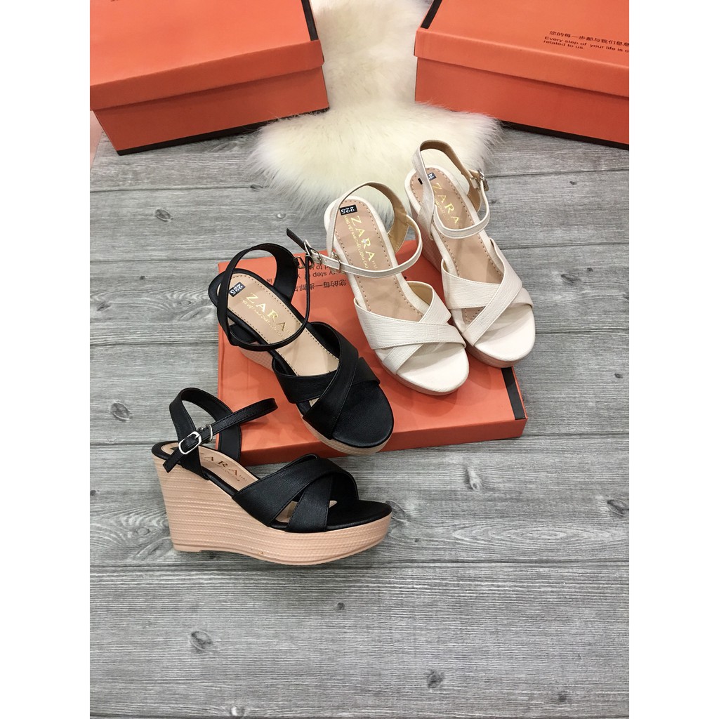 Dép sandal quai chéo đế xuồng 9 phân siêu nhẹ cực cá tính