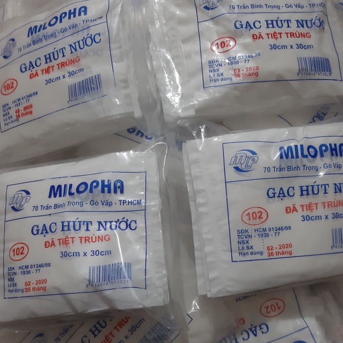 Gạc đắp mặt nạ, gạc hút nước MILOPHA kích thước 30 30 cm