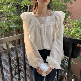 Áo sơ mi cổ vuông thanh lịch