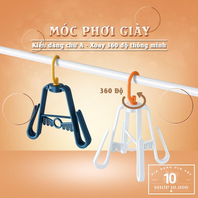 Móc phơi giày, treo giày 4 chân xoay thông minh kiểu dáng chữ A chuyên dụng