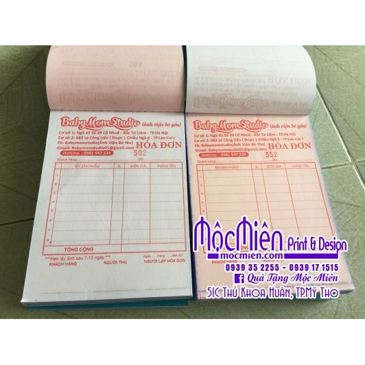 40 quyển hóa đơn 2 liên tự scan + số nhảy