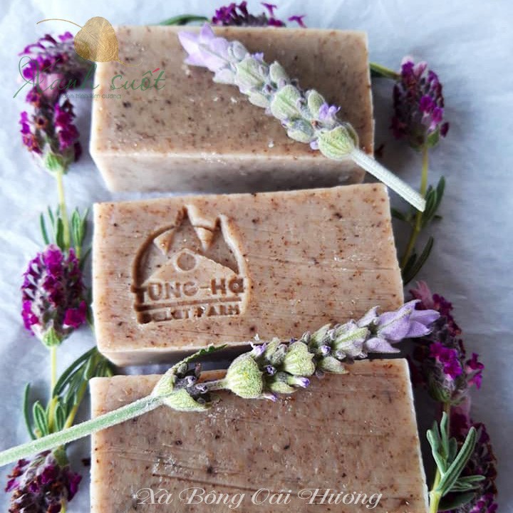 [Tùng Hạ Farm] Xà Bông Oải Hương- Lavender Handmade Soap [Xanh Suốt]