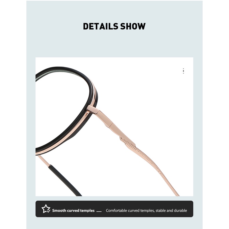 Mắt kính ZELIN ZC808 gọng tròn kim loại chống ánh sáng xanh phong cách retro