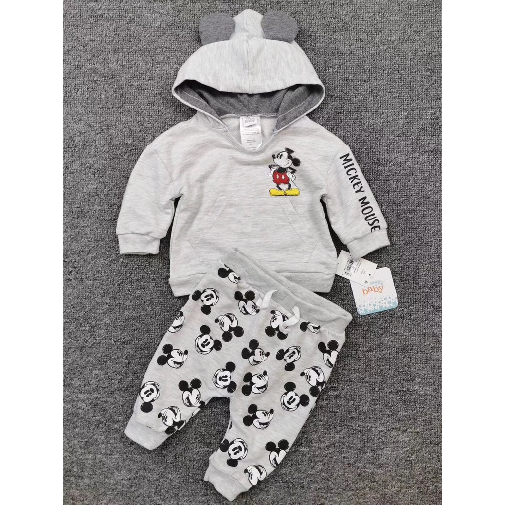 Bộ micky bé trai mũ có tai cho bé
