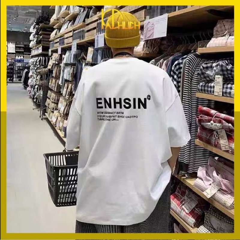 Áo phông tay lỡ ENHSIN vải thun cotton dày dặn hàng chuẩn shop