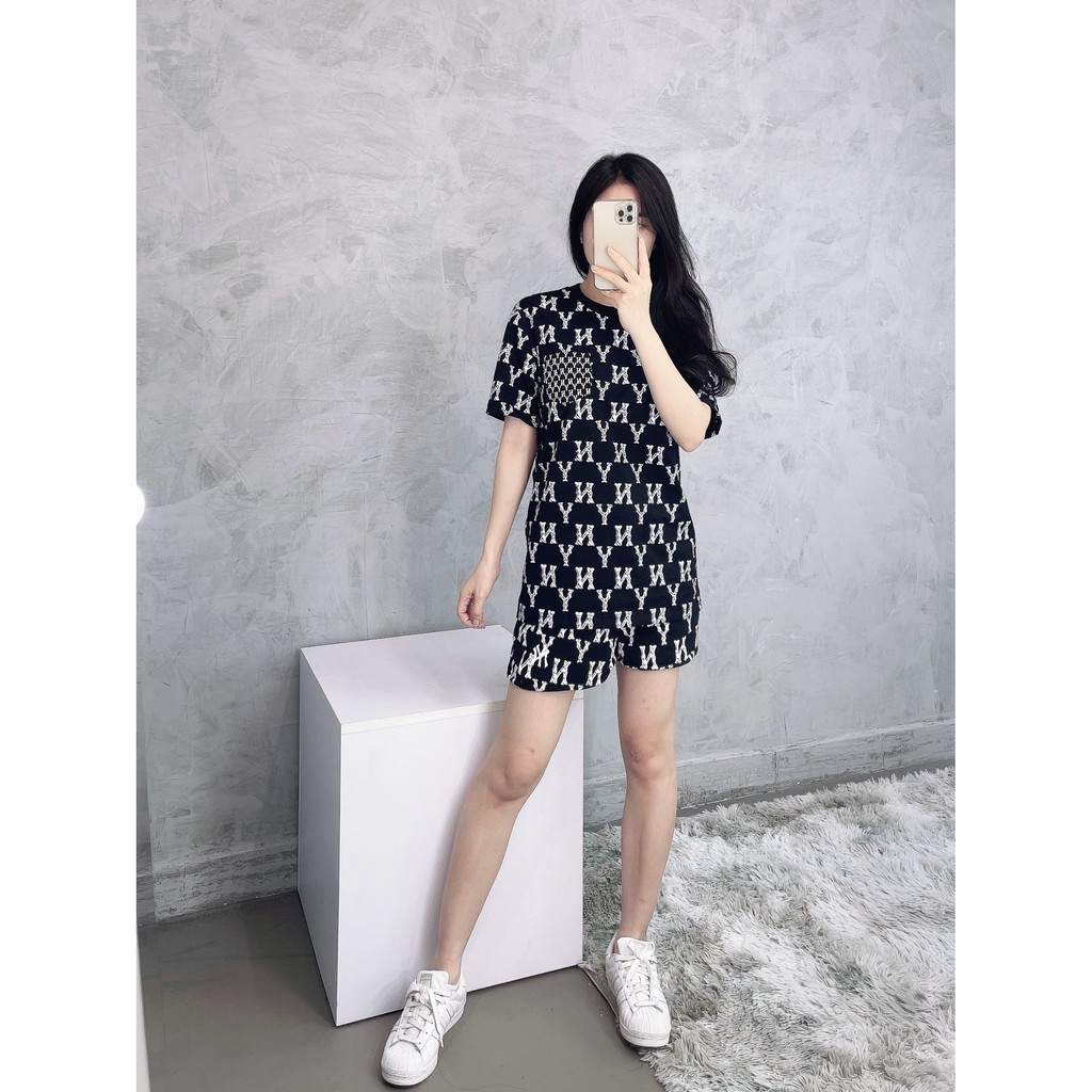 (HÀNG XUẤT XỊN) Quần short đen 1827 M//L//B MONOGRAM OVERFIT MIX POCKET SHORTS (BLACK) full tag code