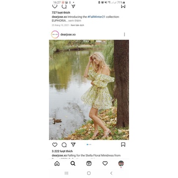 Thanh lí pass Đầm Stella vải voan hoa của nhà dearjose dear jose