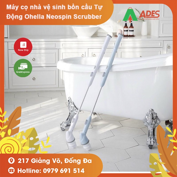 Máy cọ nhà vệ sinh bồn cầu Tự Động Ohella Neospin Scrubber - Bản nội địa Hàn Quốc - Cam kết chính hãng