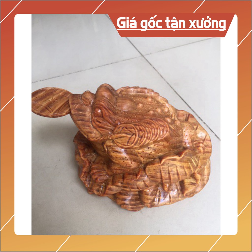 Cóc ngầm đồng tiền , gỗ huyết long, có mùi thơm, kích thước cao 8cm x ngang 11 x sâu 13cm, thích hợp để t