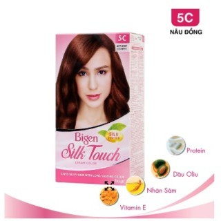 Thuốc nhuộm tóc cao cấp Bigen Silk Touch Cream Color 5C nâu đồng